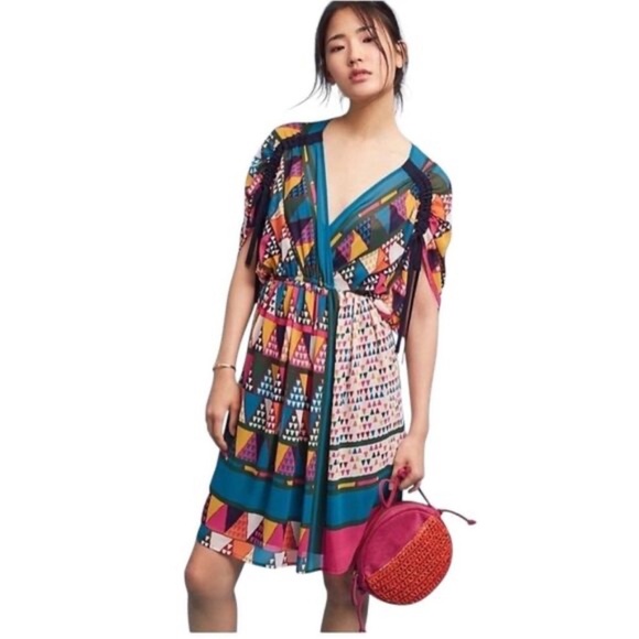 Multicolor Geometric Pattern Dress - Picture 1 of 8